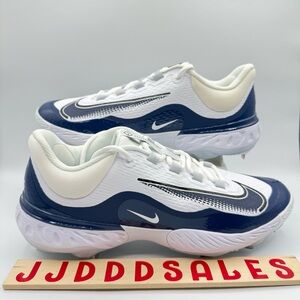 Nike Alpha Huarache Elite 4 Low White Midnight Navy FD2745-103 Baseball Sizes